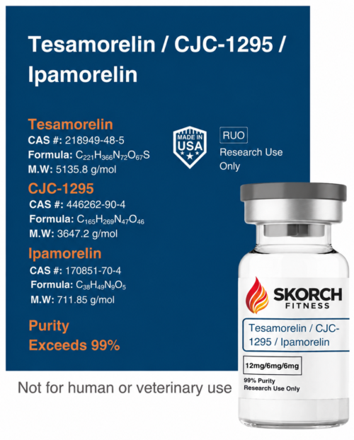 Tesamorelin / CJC-1295 / Ipamorelin – 12mg / 6mg / 6mg - Skorch Peptides - Anaheim, CA